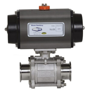 Pneumatically Actuated 3-Piece Sanitary Stainless Ball Valve