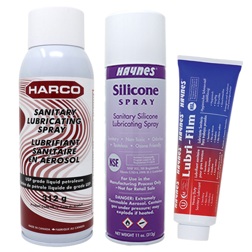 Assortment of Sanitary Lubricant and Lubrication sprays
